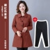 2019 phụ nữ trung niên mới 40-50 tuổi áo gió mỏng mẹ tải áo dài nữ mùa xuân và mùa thu tự canh - Trench Coat áo khoác phao nữ Trench Coat