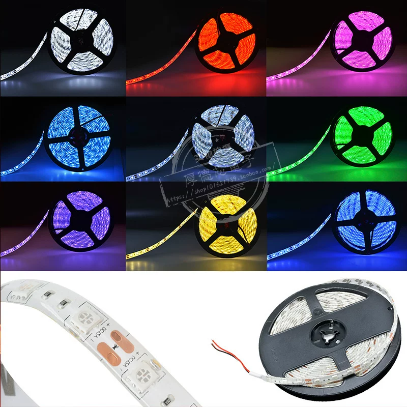 Светодиодная лента LED 12 В RGB, пульт управления, потолочный/комнатный свет — варианты 5 м, 24-кнопочный контроллер