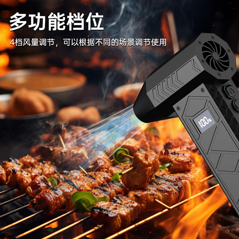 Mini Fan Handheld Electric Turbine Violent Fan 180000Rpm Brushless Motor with Display Flashlight