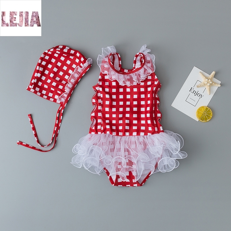 Cute children swimsuit girl lace dress baby with dress style little midchild swimsuit suit swim