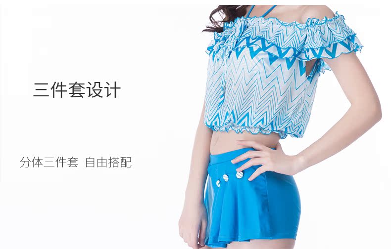 Đồ bơi nữ Jie Jie váy ba mảnh chia nhỏ Hàn Quốc sinh viên nhỏ tươi ngực nhỏ tụ tập áo tắm nóng bỏng đồ bơi 2 mảnh