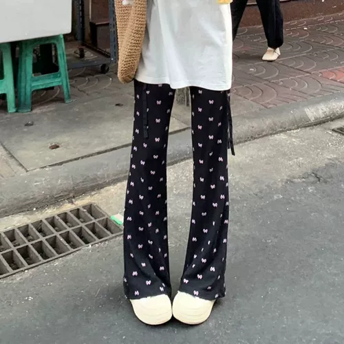 Летние приталенные штаны с бантиком, эластичная талия