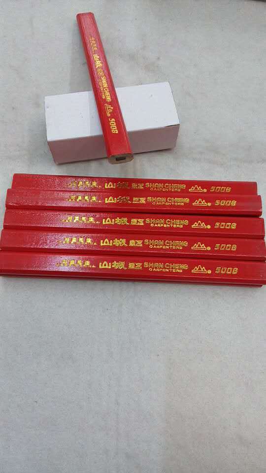 Shancheng woodwork pencil Red blue pencil Large woodwork pencil Big red flat 700 two-color pencil