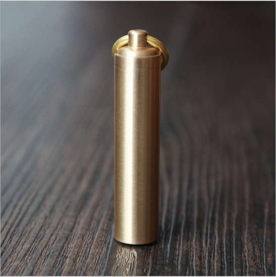 CNC CNC pure copper survival waterproof tank waterproof bin box brass medicine bottle outdoor EDC life-saving equipment key hanging decoration