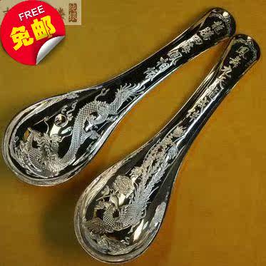 Tailstock 99 Foot Silver Spoon Dragon Wind Pure Silver Soup Spoon Wedding Business Gift Pure Silver Tableware