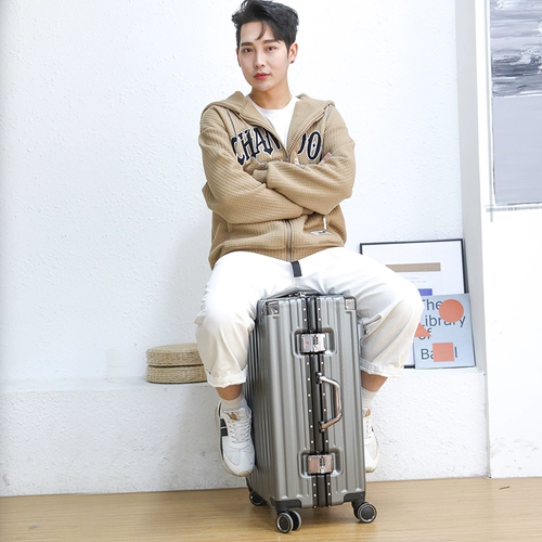 Кенгуру, акула, универсальный чемодан подходит для мужчин и женщин для школьников, поворотные колеса, 24 дюймов