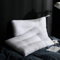 Washable white neck health pillow plumage velvet hotel single low pillow 48 * 4cm pair