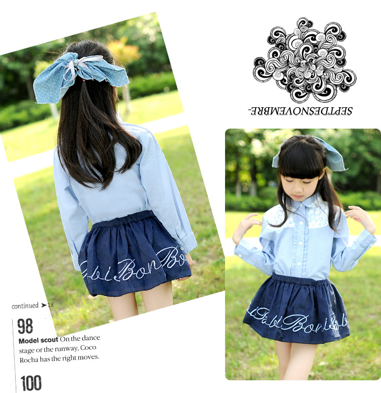 Chemise fille à manche longue en coton - Ref 2084765 Image 27