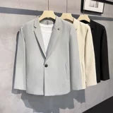 Летний мужской пиджак классического кроя, комплект для отдыха, в корейском стиле, изысканный стиль