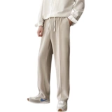 Кофейный пиджак классического кроя, летние трендовые штаны, свободный прямой крой