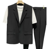 Летний жилет, костюм для отдыха, куртка, в корейском стиле, короткий рукав