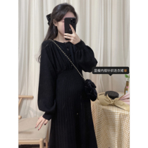 missqiuqiu Qiujia homemade (Wang Fried Winter inner skirt long sleeve round neck knitted dress
