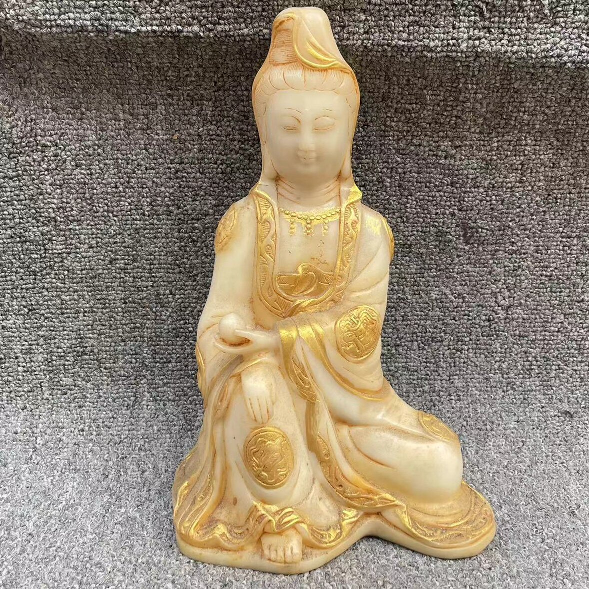 Collection of antique jade living room decoration jade carving pendulum piece Guanyin Han Dynasty gold stone engraving jade jade ancient jade to play bestselling-Taobao
