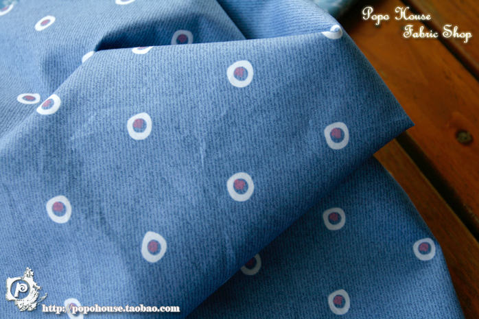 sung PopoHouse Denim Blue Star Floral 6 màu bông twill vải váy bé quần áo cha quần áo trẻ em - Vải vải tự làm vải borip