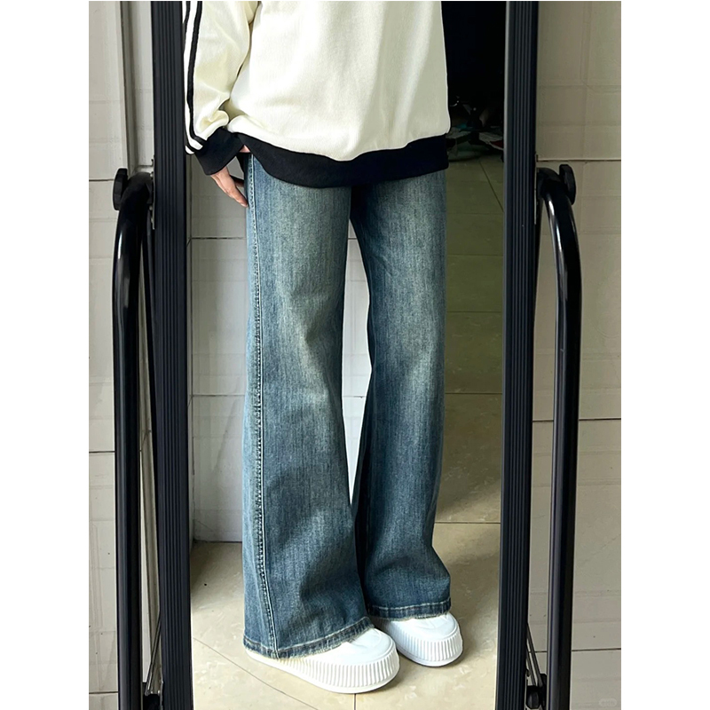 Wide-Leg Jeans for Women 2026 Spring and Autumn New High-Waisted Stretchy American Retro Loose Drape Slimming Flared Pants