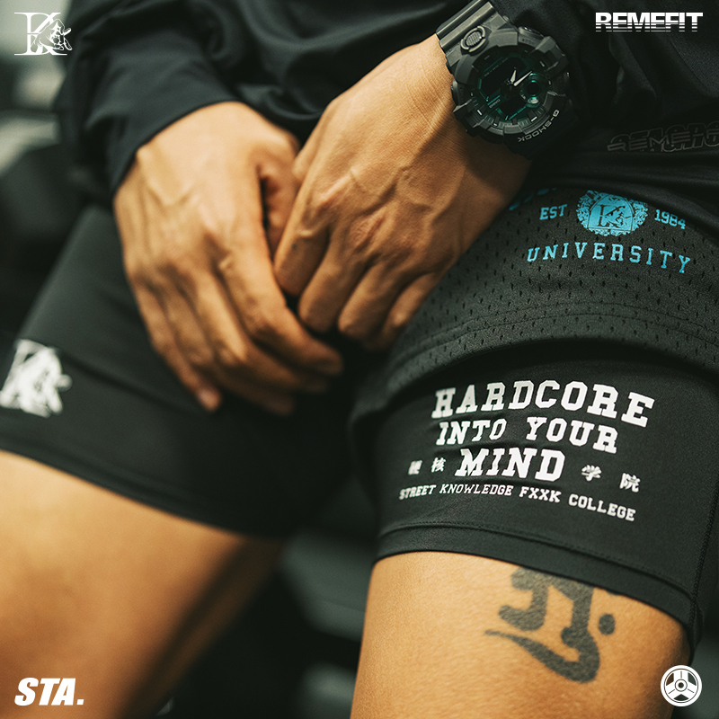 Sta Bk Remefit Hardcore Academy American-Style Tight-Fitting Quick-Drying Sports Fitness High-Elastic Leggings