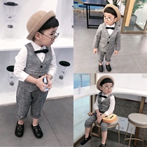 Boy dress suit spring and autumn childrens dress male flower girl show suit winter boy baby week suit gentleman suit