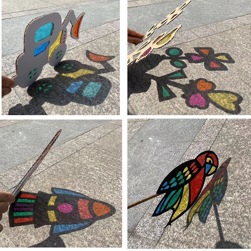 61 Children Artisanal Stained Glass Paper Nursery School 61 Children's Festival Teaching Aids Light Shadow Butterfly Game Glass Paper-Taobao