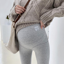 Pure cotton maternity leggings Spring and Autumn thin female outer wear tide mother adjustable high waist stretch thin belly pants