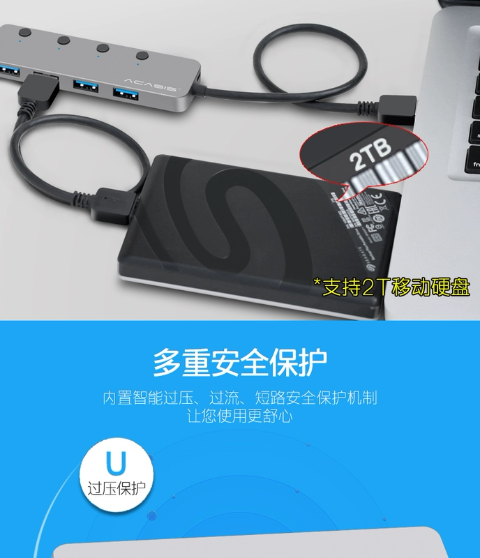 usb splitter kéo Bốn máy tính xách tay mở rộng tốc độ đa giao diện chuyển đổi với một trung tâm Hub 3.0 - USB Aaccessories