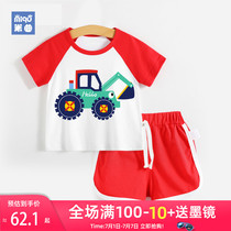 Sports boys summer suit 1 to 3 years old 2 baby children short sleeve 2 piece summer suit 5 boy baby suit trend