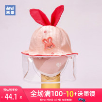 Female anti-spray cap for newborn infants spring and summer mask protection for children half a year old thin hat removable