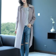 18 mùa thu và mùa đông áo khoác len mới của phụ nữ Phiên bản Hàn Quốc của áo khoác len phổ biến trên đầu gối áo dài hai mặt Nizi - Áo len lót đôi