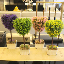Simulation fake flower tree of life plant grass ball bonsai simulation flower potted set modern home living room decoration flower