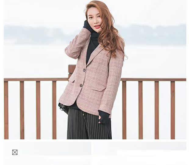 Áo khoác kẻ sọc nữ phiên bản hàn quốc 2018 xuân hè mới giản dị giảm béo nữ hoang dã áo dài tay ngắn mẫu áo vest lửng nữ