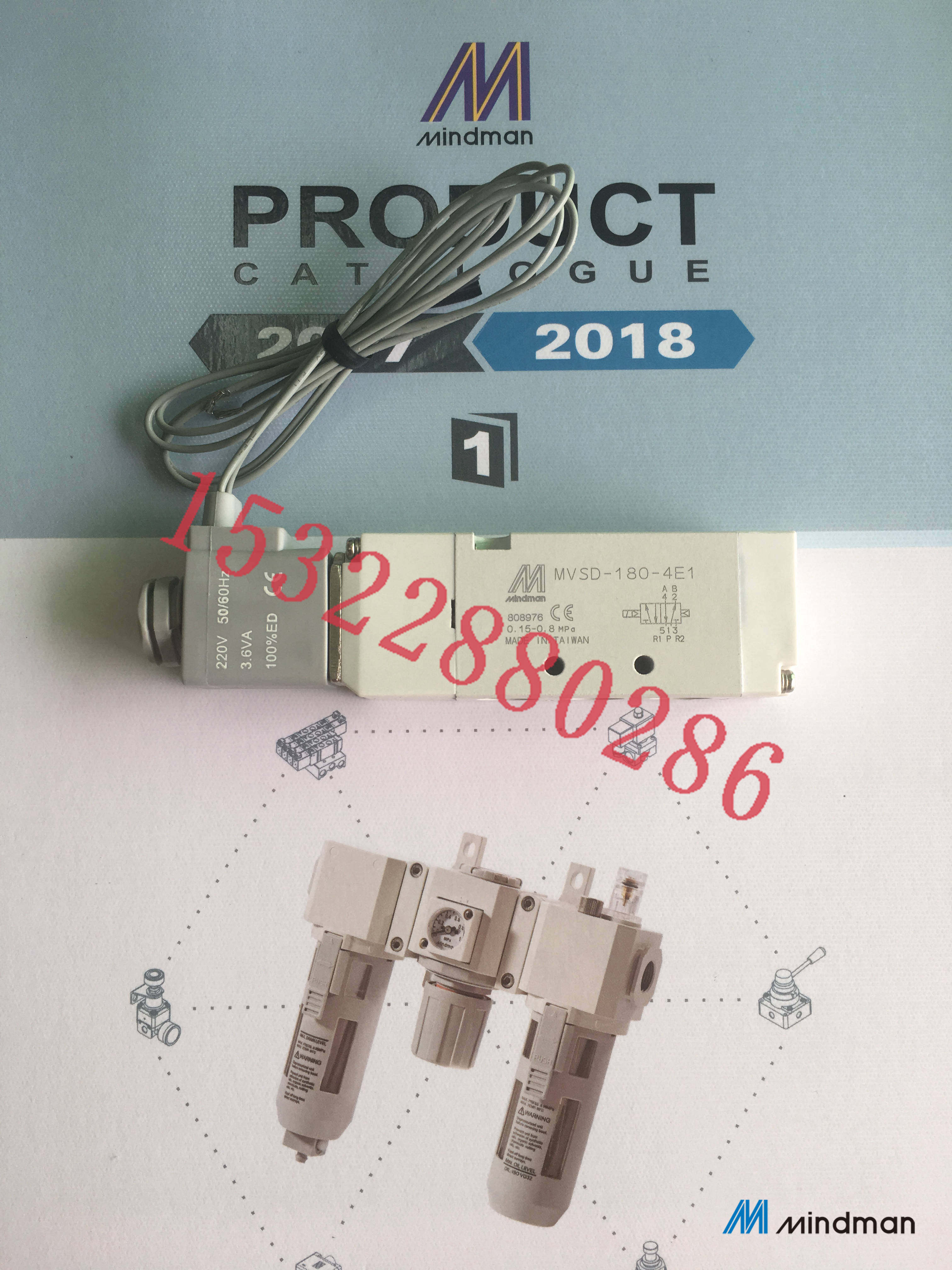 台湾金器MVSD-180-4E1电磁阀工业标准件Mindman AC220V电压规格