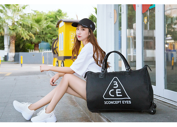 Xe đẩy túi hành lý nữ túi xách tay công suất lớn ánh sáng nam net màu đỏ Hàn Quốc du lịch khoảng cách ngắn túi vải du lịch Oxford - Túi du lịch túi xách du lịch nữ cao cấp