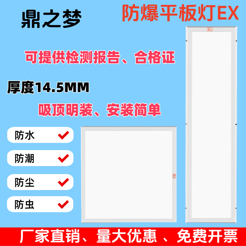 Explosion-Proof Flat Panel Light Led Purification Flat Panel Light 325*1225 Waterproof and Moisture-Proof Clean Engineering Light Industrial and Commercial Light
