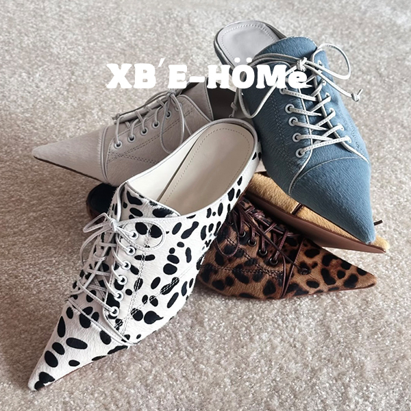 Xiaobai E's Horsehair Lace-Up Mules for Women, 2026 New Style, Open-Toe Shoes, Pointed Toe, Spotted Wedge Heel, Slip-On Xiaobai E's Horsehair Lace-Up Mules for Women, 2026 New Style, Open-Toe Shoes, Pointed Toe, Spotted Wedge Heel, Slip-On