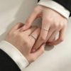 S999 pure silver open couple ring adjustable
