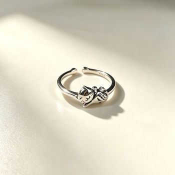 Lucky lucky cat s925 sterling silver open ring