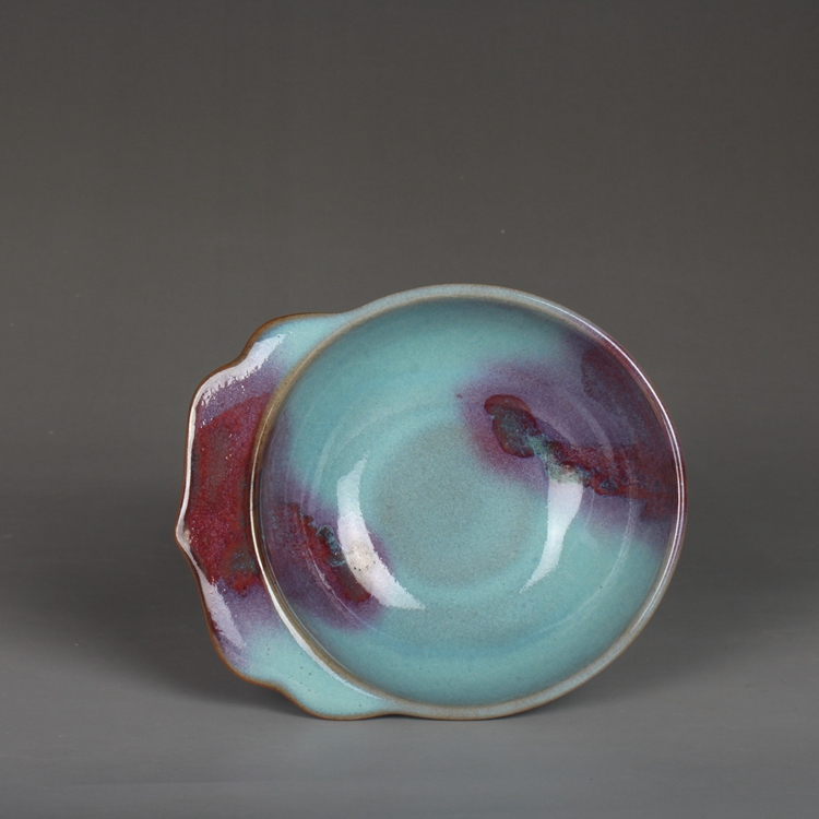 宋钧瓷红斑斗笠盏　陶芸　骨董品　古美術品　　鈞窯 窯変紫斑釉茶碗 宋钧瓷红斑斗笠盏 陶芸 骨董品 古美術品 鈞窯 窯変