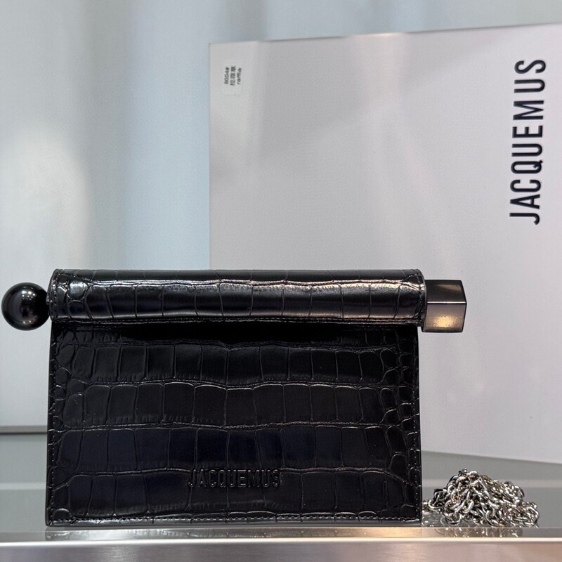 Jacquemus25 New Sculptural Bag Evening Clutch with a Unique Design, Foldable Niche Bag, Genuine Leather Shoulder Crossbody Bag