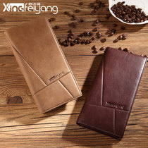 2020 new leather wallet mens long retro first layer cowhide casual student wallet youth soft leather ticket holder