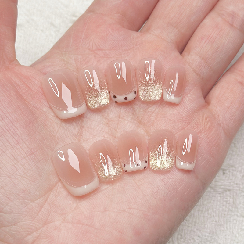 2026 New Handmade Nail Art Wearable Nails Korean Style Dazzling Gold Brown Cat Eye Simple Versatile High-End Feel Brightening 3047 2026 New Handmade Nail Art Wearable Nails Korean Style Dazzling Gold Brown Cat Eye Simple Versatile High-End Feel Brightening 3047