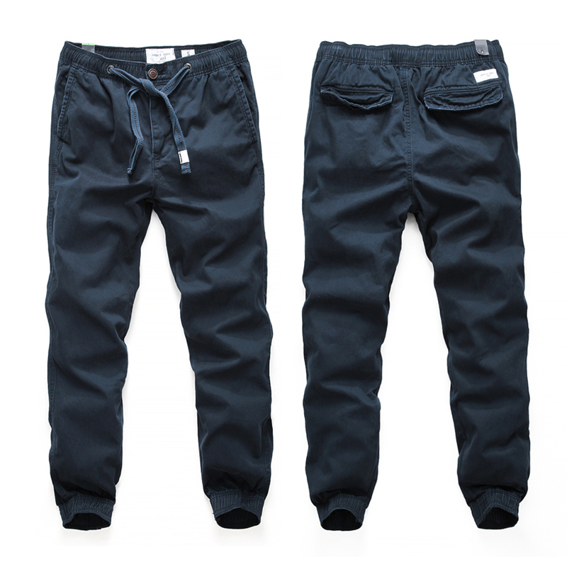Trendy Brand Fashion Plus-Size Men's Heavyweight Pure Cotton Elastic Waist Slim-Fit Jogger Casual Sports Sweatpants Harem Pants Jogging Pants