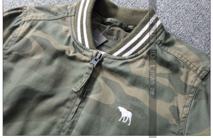 Mẫu mùa thu đông Nhật Bản và Hàn Quốc thời trang nam đơn giản cotton dày Slim màu ngụy trang áo khoác bóng chày áo bomber adidas