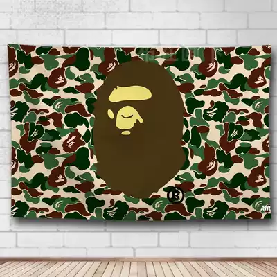 bape Anyi ape Japan Tide Brand Cloth Flag Clothing Shop Anchor Wall Live Background Decoration Curtain