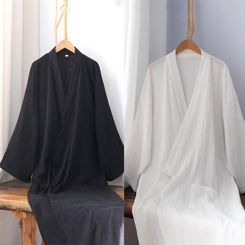 Pure Cotton Taoist Robe, Loose Wrinkled Cotton Thin Ancient Style Han Dynasty Robe, Nightgown, Chinese Style Robe, Same Style for Men and Women Pure Cotton Taoist Robe, Loose Wrinkled Cotton Thin Ancient Style Han Dynasty Robe, Nightgown, Chinese Style Robe, Same Style for Men and Women
