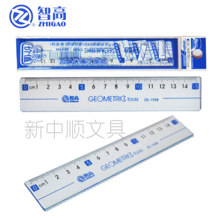 Zhigao ZG-1958 15cm ruler scale clear transparency large characters with curved lines