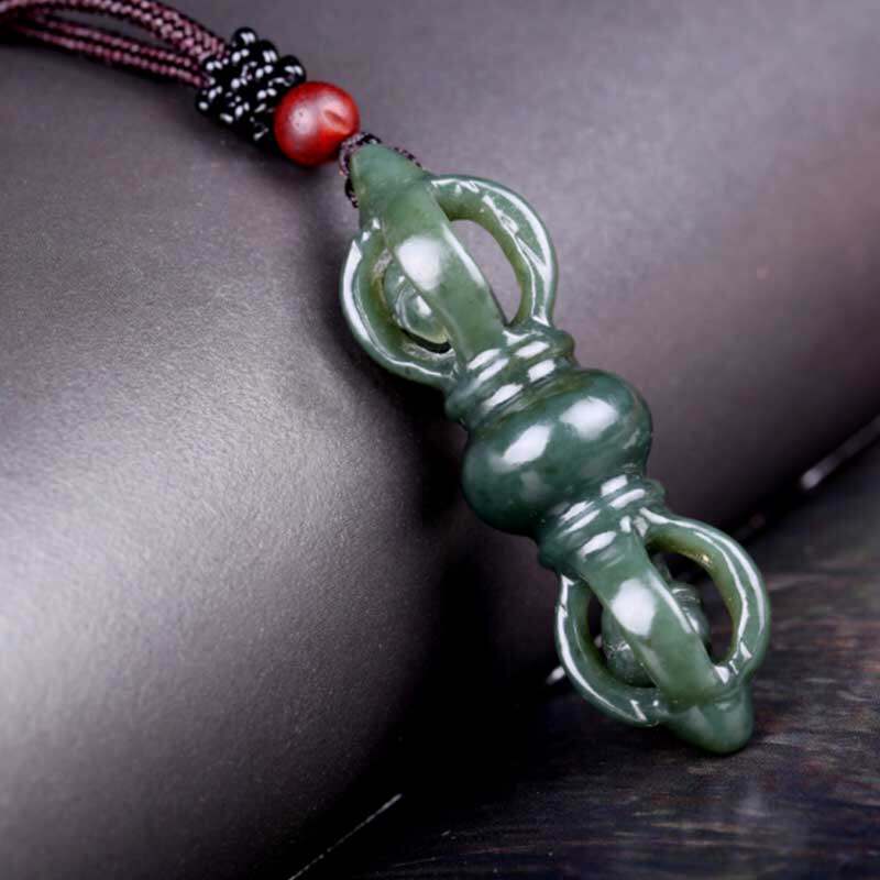 Natural Xinjiang Hetian Azure Jade Vajra Pendant Jade Pendant Demon Subduing Jade Vajra Time Artifact