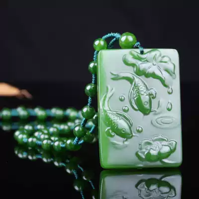 Xinjiang Hetian Jade fish pendant Jasper safe thing brand pendant more than year for men and women Jasper necklace