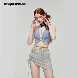 anqinwind split swimsuit ແມ່ຍິງ 2024 ໃຫມ່ແບບອະນຸລັກທີ່ມີຫນ້າທ້ອງ slimming ລວບລວມຊຸດລອຍນ້ໍາຮ້ອນໃນວັນພັກ