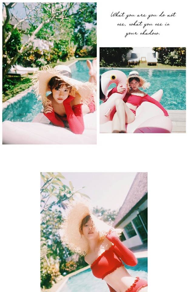Zhang Zikai Wang Liuwen lưới đỏ với bộ bikini đỏ một vai nóng bỏng bảo thủ mùa xuân mỏng mảnh áo tắm nữ mùa hè ao tam xuan thu