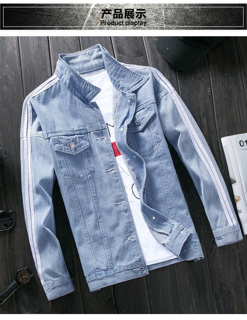 Áo khoác denim mùa xuân và mùa thu mỏng nam phiên bản Hàn Quốc của đồng phục bóng chày thanh niên tự tu áo bomber gucci