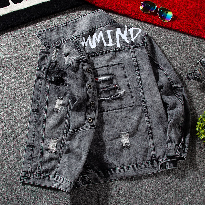 Thu denim jacket nam phiên bản Hàn Quốc của quần áo áo khoác mùa thu áo khoác mùa thu và mùa đông bóng chày mặc xu hướng nam giới.